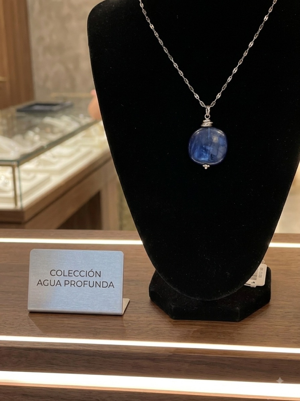 Charming Charlie Blue Glass Pendant Necklace